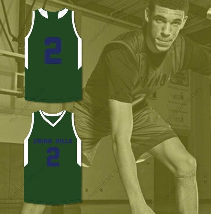CUSTOM ANY Name Number LONZO BALL 2   HIGH SCHOOL HUSKIES GREEN BASKETBALL JERSEY Top Stitched S-6XL