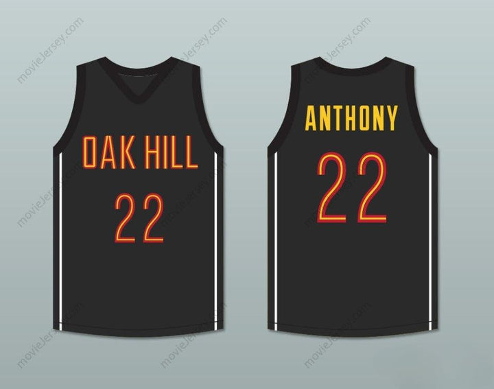 CUSTOM ANY Name Number CARMELO ANTHONY 22 OAK HILL ACADEMY BLACK BASKETBALL JERSEY Top Stitched S-6XL