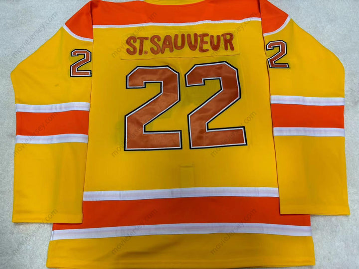 Custom Any Name Number 1974-75 WHA CLAUDE ST. SAUVEUR 22 VANCOUVER BLAZERS YELLOW HOCKEY JERSEY Top Stitched S-6XL