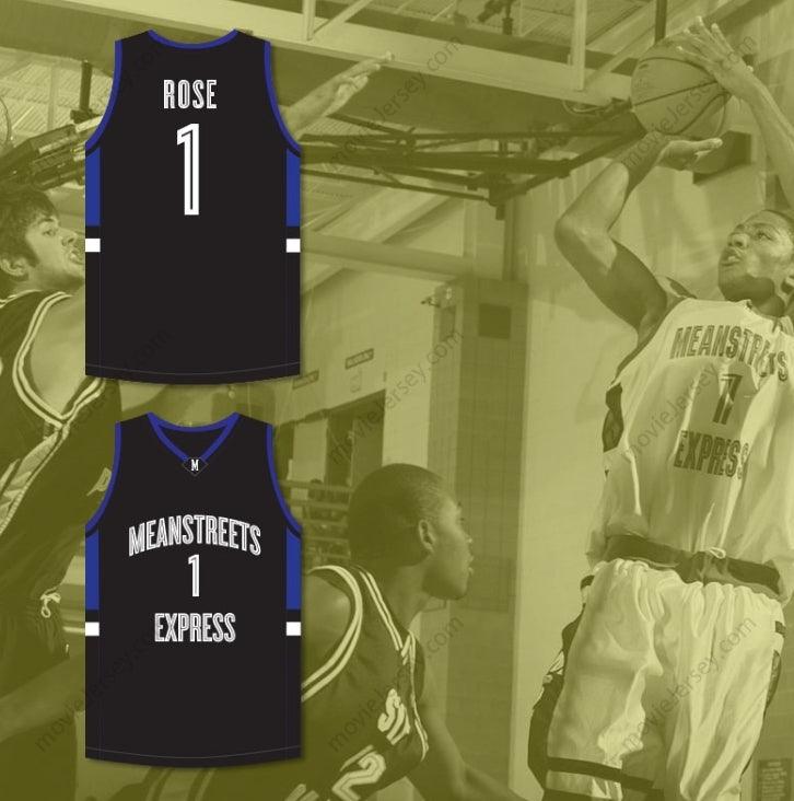 CUSTOM ANY Name Number DERRICK ROSE 1 MEAN STREETS EXPRESS BLACK BASKETBALL JERSEY Top Stitched S-6XL