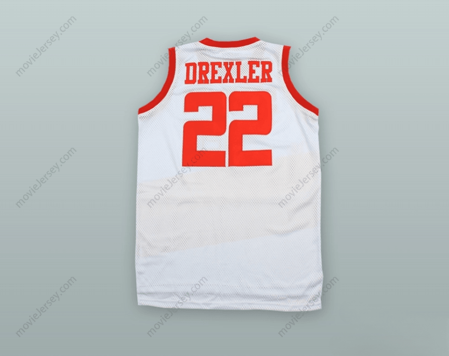 CUSTOM ANY Name Number CLYDE DREXLER 22 HIGH SCHOOL RAIDERS WHITE ALTERNATE BASKETBALL JERSEY Top Stitched S-6XL