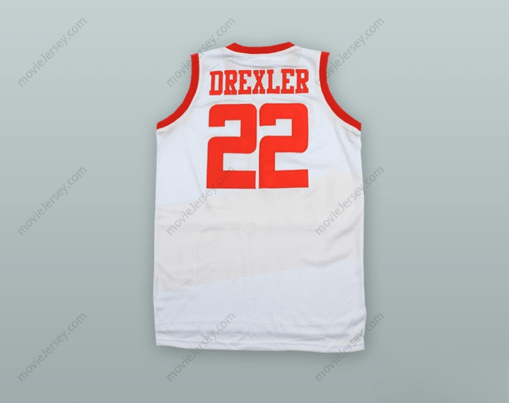 CUSTOM ANY Name Number CLYDE DREXLER 22 HIGH SCHOOL RAIDERS WHITE ALTERNATE BASKETBALL JERSEY Top Stitched S-6XL
