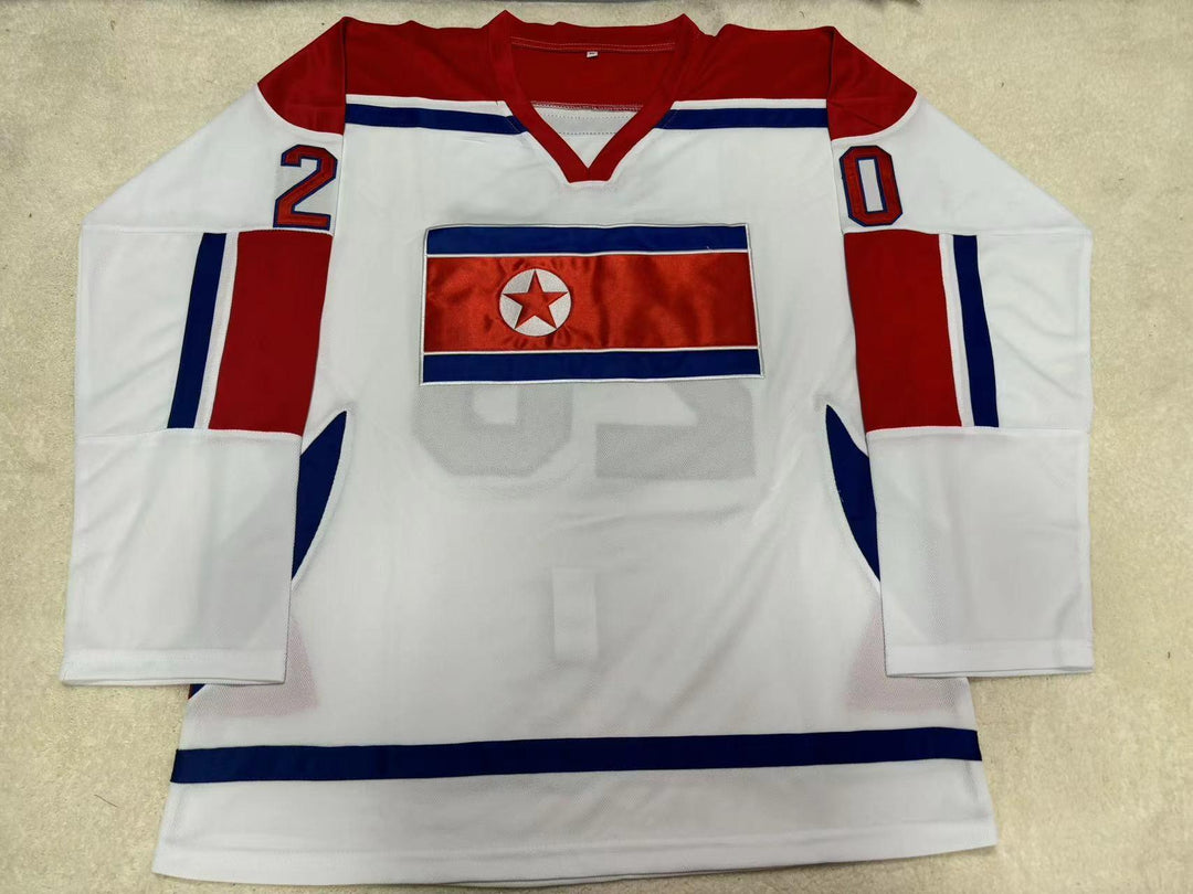 Custom Any Name Number P. IL 20 NORTH KOREA INTERNATIONAL HOCKEY JERSEY Top Stitched S-6XL