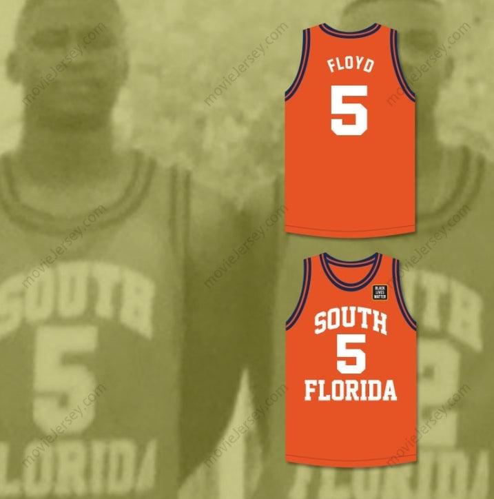 CUSTOM ANY Name Number GEORGE FLOYD 5 SOUTH   COLLEGE PANTHERS BASKETBALL JERSEY WITH BLM PATCH Top Stitched S-6XL