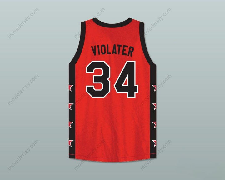 CUSTOM ANY Name Number VIOLATER 34 PLATINUM JEWELZ BASKETBALL JERSEY CROSSOVER Top Stitched S-6XL