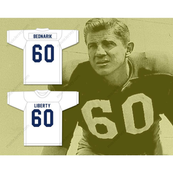 CUSTOM ANY Name Number CUSTOM ANY Name CHUCK BEDNARIK 60 LIBERTY HIGH SCHOOL FOOTBALL JERSEY S-6XL Top Stitched S-6XL