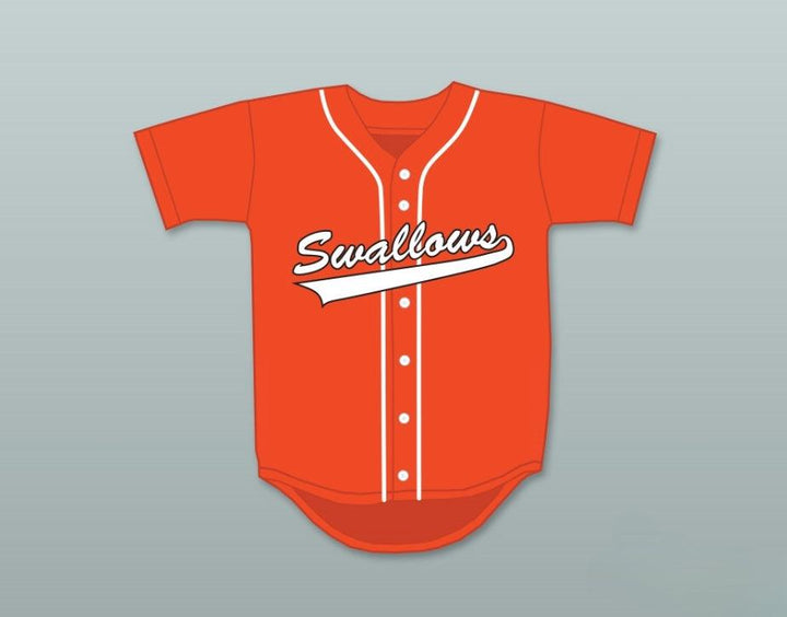 Custom Any Name Number PRESTON LACY 35 SWALLOWS PLAY BALL ORANGE BASEBALL JERSEY Top Stitched S-6XL
