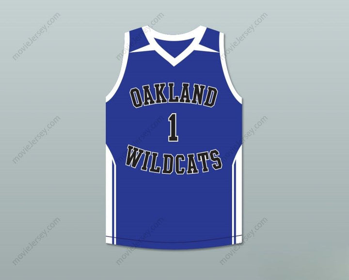 CUSTOM ANY Name Number DAMIAN LILLARD 1  HIGH SCHOOL WILDCATS BLUE BASKETBALL JERSEY 2 Top Stitched S-6XL