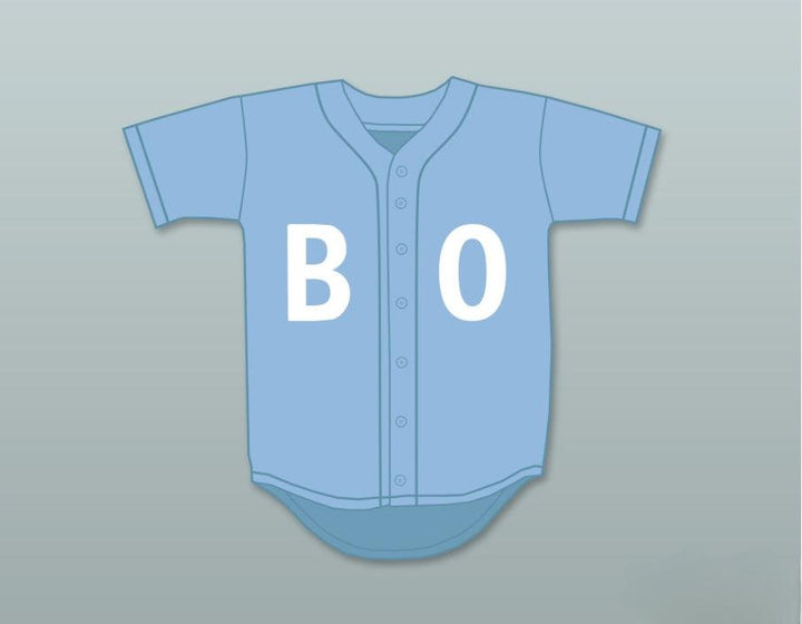 Custom Any Name Number BO JACKSON BO LIGHT BLUE BASEBALL JERSEY SESAME STREET Top Stitched S-6XL