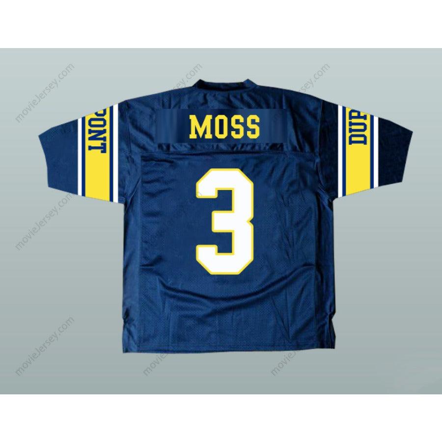 CUSTOM RANDY MOSS 3 DUPONT PANTHERS HIGH SCHOOL FOOTBALL JERSEY Top Stitched S-6XL