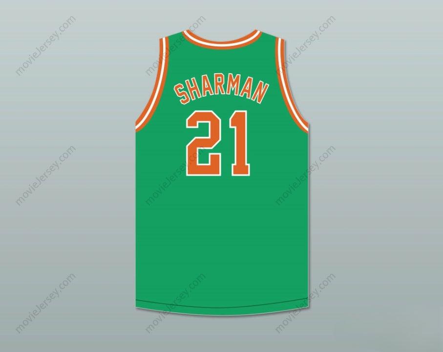 CUSTOM ANY Name Number BILL SHARMAN 21 PORTERVILLE HIGH SCHOOL PANTHERS GREEN BASKETBALL JERSEY 2 Top Stitched S-6XL