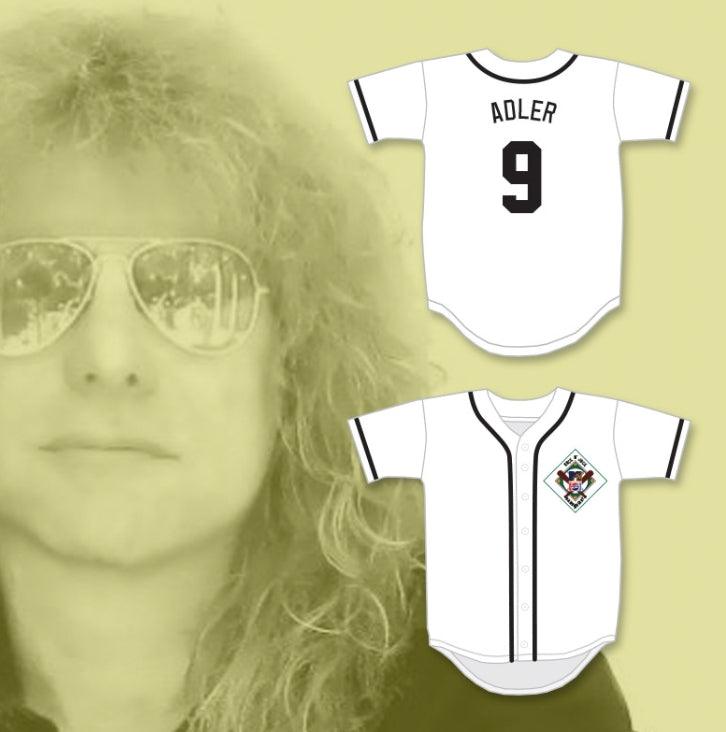 Custom Any Name Number STEVEN ADLER 9 SALAMANDERS BASEBALL JERSEY 1ST ANNUAL ROCK N' JOCK DIAMOND DERBY Top Stitched S-6XL
