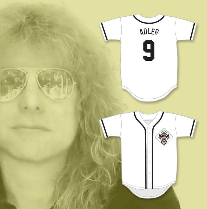 Custom Any Name Number STEVEN ADLER 9 SALAMANDERS BASEBALL JERSEY 1ST ANNUAL ROCK N' JOCK DIAMOND DERBY Top Stitched S-6XL
