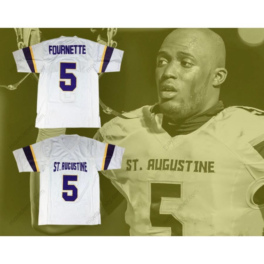 CUSTOM ANY Name Number LEONARD FOURNETTE 5 ST. AUGUSTINE HIGH SCHOOL PURPLE KNIGHTS WHITE FOOTBALL JERSEY Top Stitched S-6XL