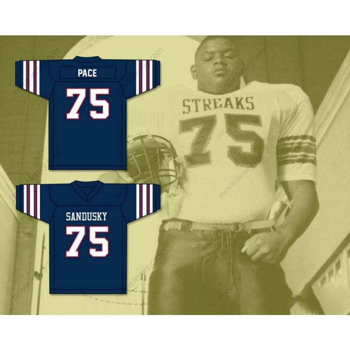 CUSTOM ANY Name Number ORLANDO PACE 75 SANDUSKY HIGH SCHOOL BLUE STREAKS Football Jersey Top Stitched S-6XL