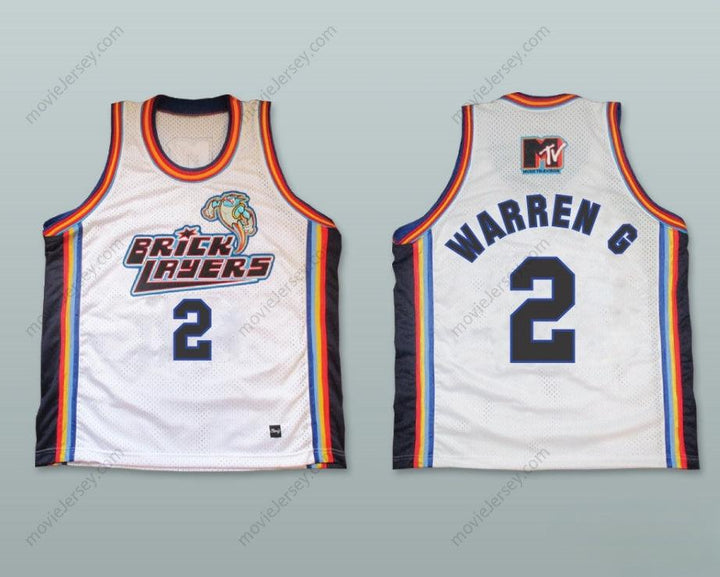 CUSTOM ANY Name Number WARREN G 2 BRICKLAYERS BASKETBALL JERSEY SIXTH ANNUAL ROCK N' JOCK B-BALL JAM 1996 Top Stitched S-6XL