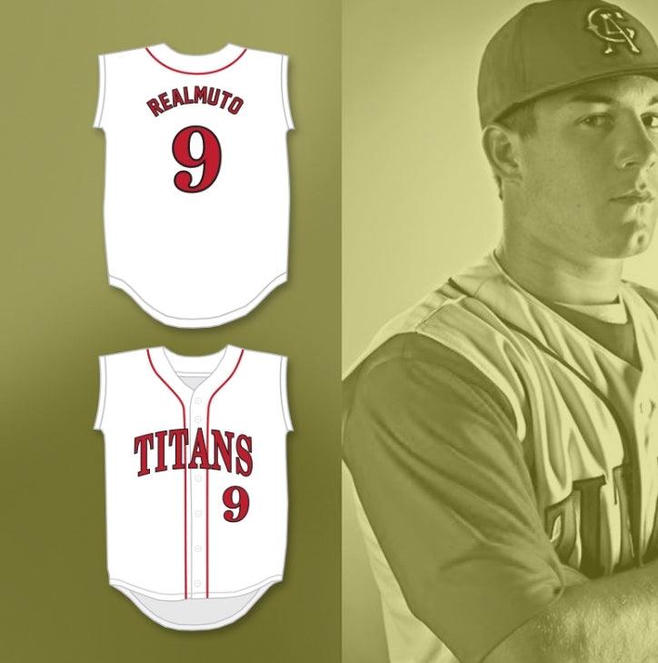 Custom Any Name Number JT REALMUTO 9 CARL ALBERT HIGH SCHOOL  WHITE BASEBALL JERSEY 2 Top Stitched S-6XL