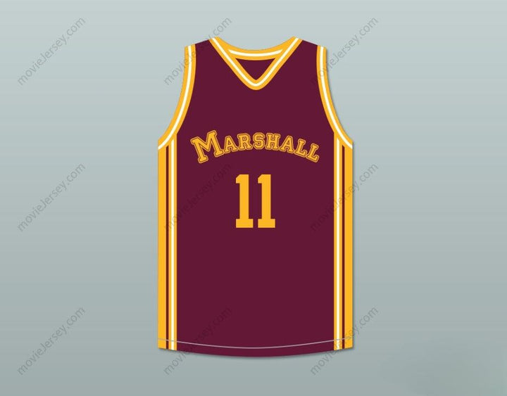 CUSTOM ANY Name Number ARTHUR AGEE 11 JOHN MARSHALL METROPOLITAN HIGH SCHOOL COMMANDOS MAROON BASKETBALL JERSEY HOOP DREAMS Top Stitched S-6XL
