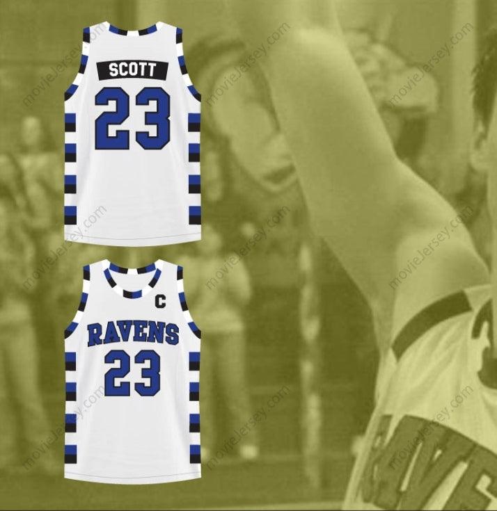 CUSTOM ANY Name Number NATHAN SCOTT 23 ONE TREE HILL RAVENS WHITE BASKETBALL JERSEY Top Stitched S-6XL