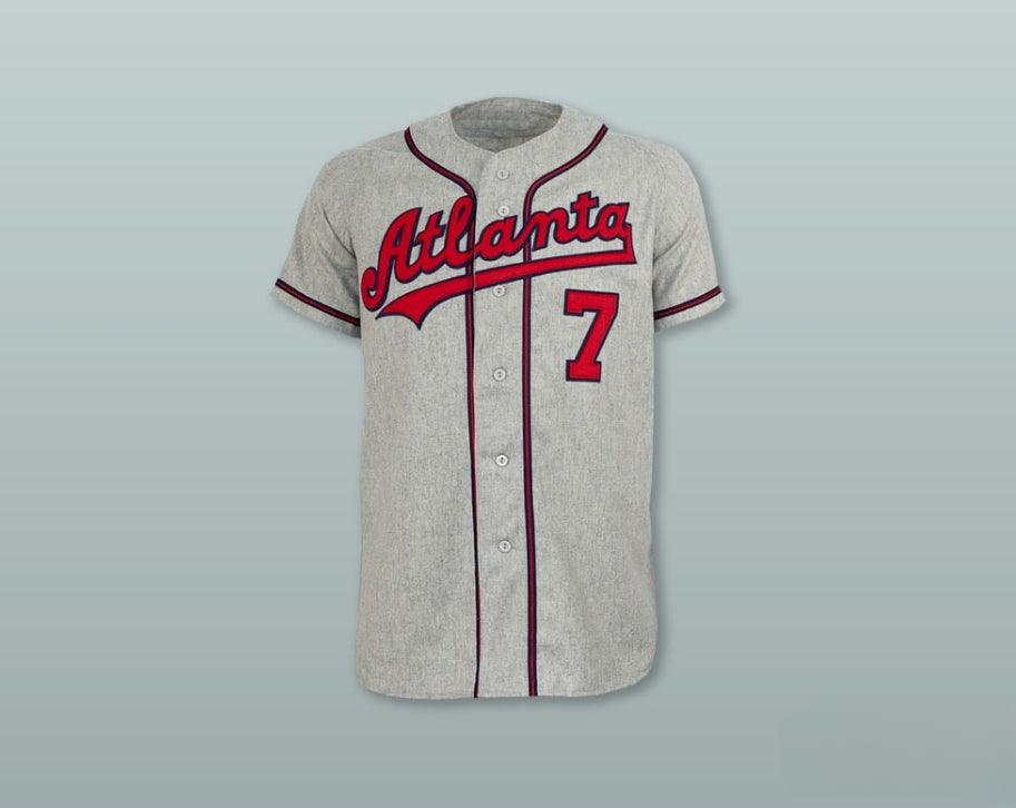 Custom Any Name Number  CRACKERS 7 GRAY BUTTON DOWN THROWBACK BASEBALL JERSEY Top Stitched S-6XL