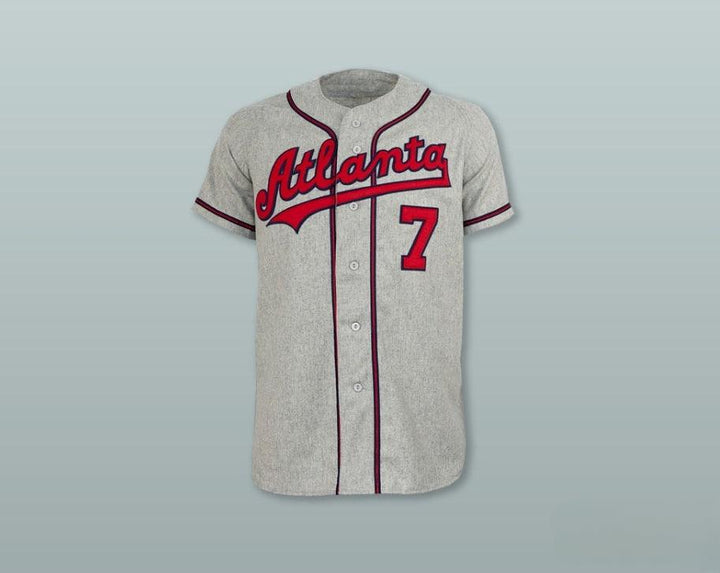 Custom Any Name Number  CRACKERS 7 GRAY BUTTON DOWN THROWBACK BASEBALL JERSEY Top Stitched S-6XL