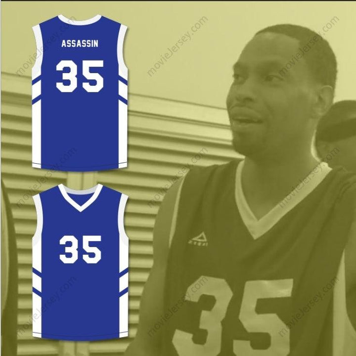 CUSTOM ANY Name Number JERRY 'ASSASSIN' DUPREE 35 BLUE BASKETBALL JERSEY DENNIS RODMAN'S BIG BANG IN PYONGYANG Top Stitched S-6XL