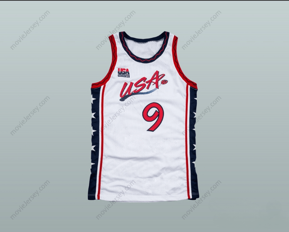 CUSTOM ANY Name Number 1996 MITCH RICHMOND 9 USA TEAM HOME BASKETBALL JERSEY Top Stitched S-6XL