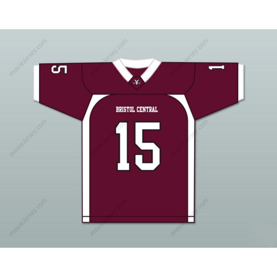 CUSTOM ANY Name Number CUSTOM AARON HERNANDEZ 15 BRISTOL CENTRAL RAMS MAROON FOOTBALL JERSEY VERSION Top Stitched S-6XL