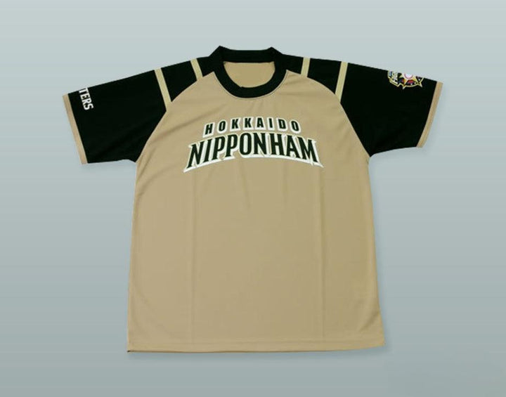 Custom Any Name Number SHOHEI OHTANI 11 HOKKAIDO NIPPON-HAM FIGHTERS TAN BASEBALL JERSEY WITH PATCH Top Stitched S-6XL