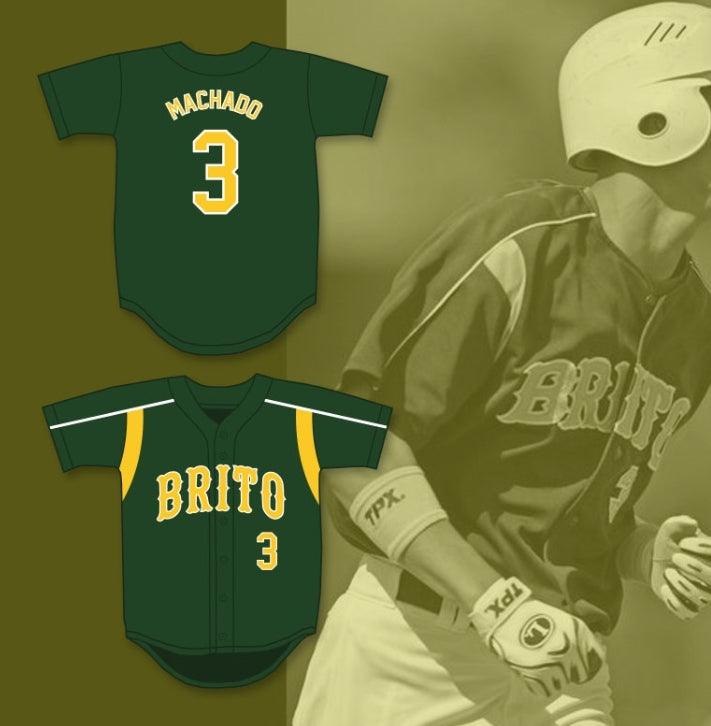 Custom Any Name Number MANNY MACHADO 3 BRITO  PRIVATE SCHOOL PANTHERS DARK GREEN BASEBALL JERSEY 2 Top Stitched S-6XL