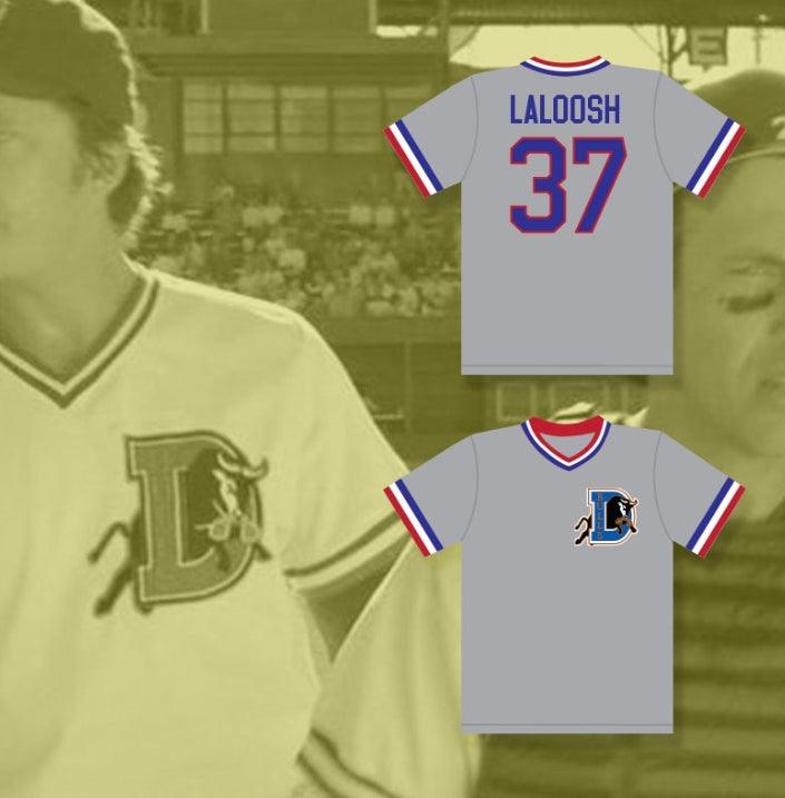 Custom Any Name Number EBBY CALVIN 'NUKE' LALOOSH 37 BULL  GRAY BASEBALL JERSEY Top Stitched S-6XL