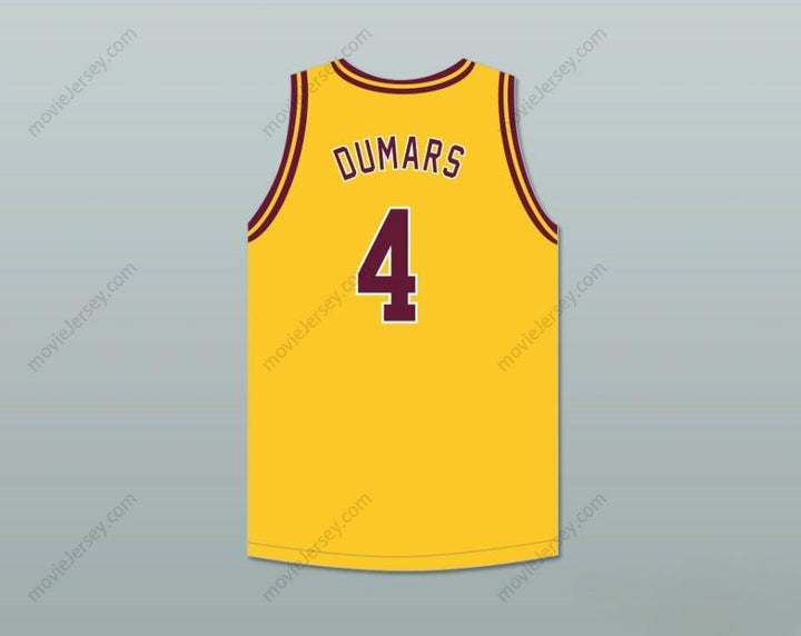 CUSTOM ANY Name Number JOE DUMARS 4  CENTRAL HIGH SCHOOL CHIEFS YELLOW GOLD BASKETBALL JERSEY 2 Top Stitched S-6XL