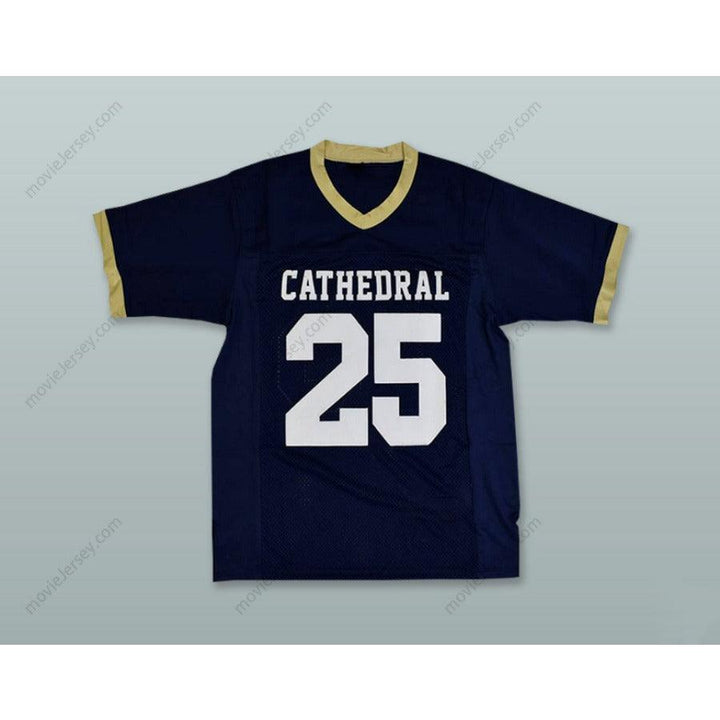CUSTOM ANY Name Number TERRY MCLAURIN 25 CATHEDRAL HIGH SCHOOL LEPRECHAUNS NAVY BLUE Football Jersey Top Stitched S-6XL