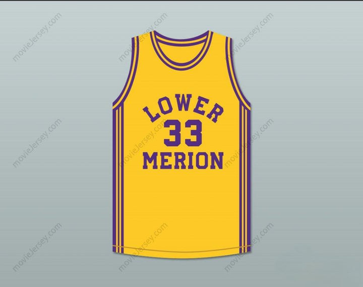 CUSTOM ANY Name Number  BRYANT 33 LOWER MERION HIGH SCHOOL ACES YELLOW BASKETBALL JERSEY 1 Top Stitched S-6XL