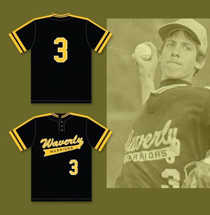 Custom Any Name Number JOHN SMOLTZ 3  SENIOR HIGH SCHOOL WARRIORS BLACK BASEBALL JERSEY 3 Top Stitched S-6XL