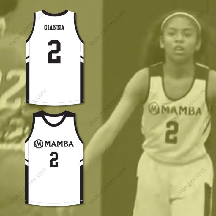 CUSTOM ANY Name Number GIANNA 2 MAMBA BALLERS WHITE BASKETBALL JERSEY VERSION 2 Top Stitched S-6XL