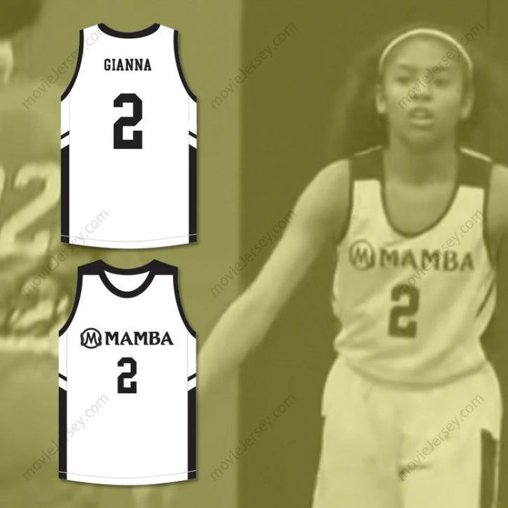 CUSTOM ANY Name Number GIANNA 2 MAMBA BALLERS WHITE BASKETBALL JERSEY VERSION 2 Top Stitched S-6XL