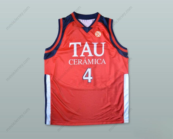 CUSTOM ANY Name Number LUIS SCOLA 4 TAU CERAMICA BASKETBALL JERSEY Top Stitched S-6XL