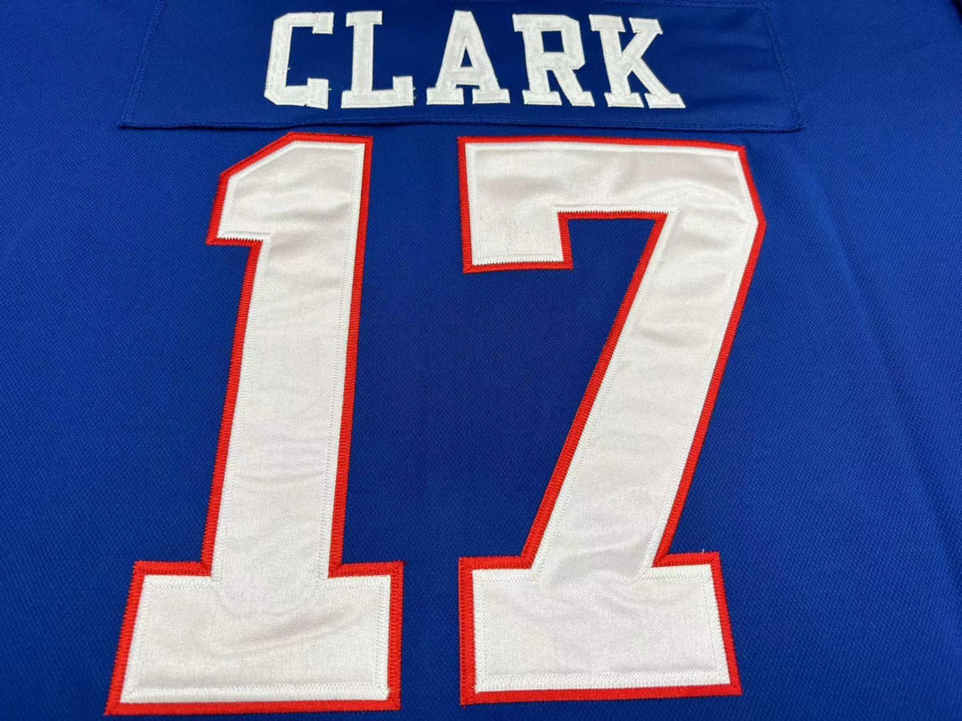 Custom Any Name Number WENDEL CLARK 17 RETRO HOCKEY JERSEY QUEBEC NORDIQUES Top Stitched S-6XL