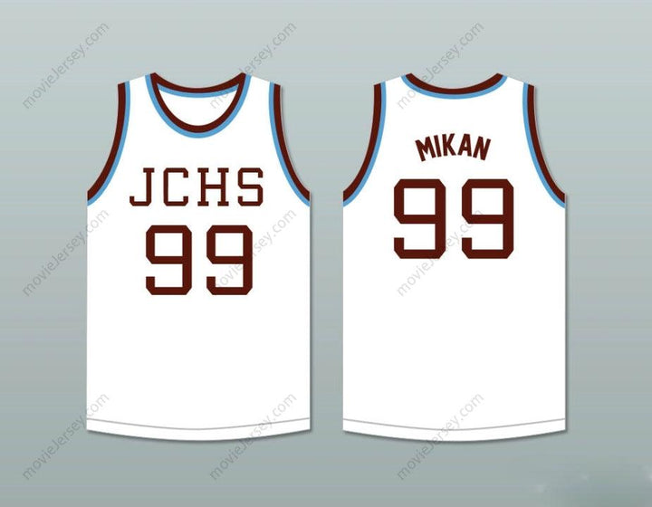 CUSTOM ANY Name Number GEORGE MIKAN 99 JOLIET CATHOLIC HIGH SCHOOL HILLTOPPERS WHITE BASKETBALL JERSEY 2 Top Stitched S-6XL