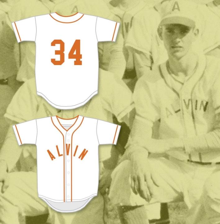 Custom Any Name Number NOLAN RYAN 34 ALVIN HIGH SCHOOL YELLOWJACKETS WHITE BASEBALL JERSEY 1 Top Stitched S-6XL