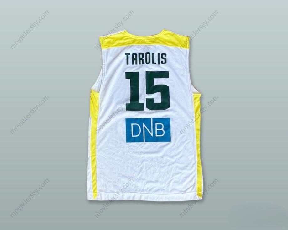 CUSTOM ANY Name Number DONATAS TAROLIS 15 LIETUVA LITHUANIA WHITE BASKETBALL JERSEY Top Stitched S-6XL