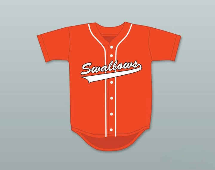 Custom Any Name Number JOHNNY KNOXVILLE 69 SWALLOWS PLAY BALL ORANGE BASEBALL JERSEY Top Stitched S-6XL