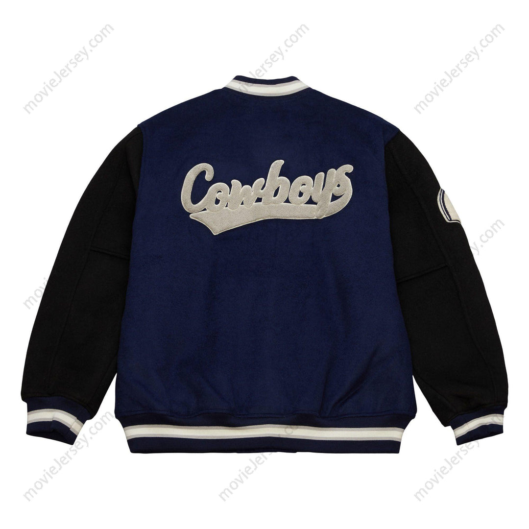 Men’s Navy Dallas Cowboys Team Legacy Full-Snap Varsity Jacket