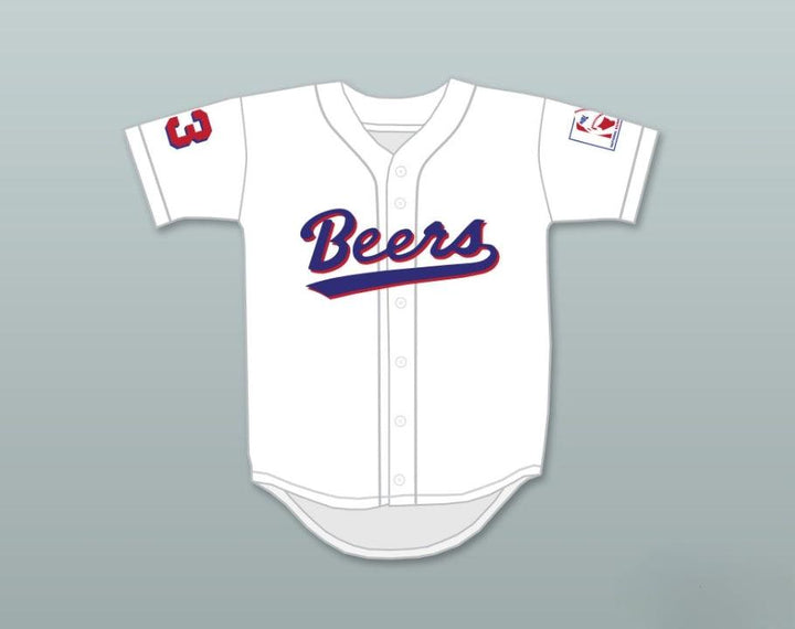 Custom Any Name Number KENNY 'LITTLE BITCH' SCOLARI 23  BEERS BASEKETBALL WHITE BASEBALL JERSEY Top Stitched S-6XL