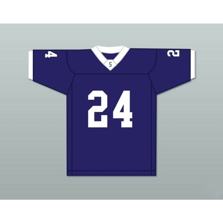 CUSTOM ANY Name Number BENNY ROBINSON 24 SAINTS HIGH SCHOOL NAVY BLUE Football Jersey Top Stitched S-6XL