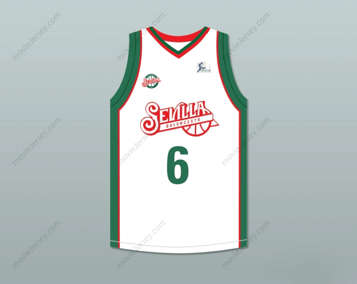 CUSTOM ANY Name Number KRISTAPS PORZINGIS 6 BALONCESTO SEVILLA WHITE BASKETBALL JERSEY Top Stitched S-6XL