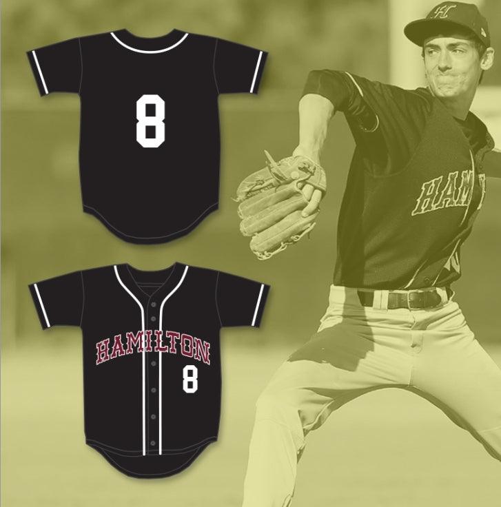 Custom Any Name Number CODY BELLINGER 8 HAMILTON HIGH SCHOOL HUSKIES BLACK BASEBALL JERSEY 1 Top Stitched S-6XL