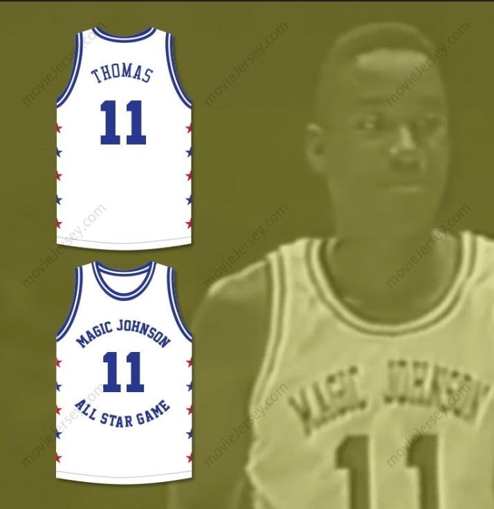 CUSTOM ANY Name Number ISIAH THOMAS 11 MAGIC JOHNSON ALL STAR GAME WHITE BASKETBALL JERSEY 1990 MIDSUMMER NIGHT'S MAGIC CHARITY EVENT Top Stitched S-6XL