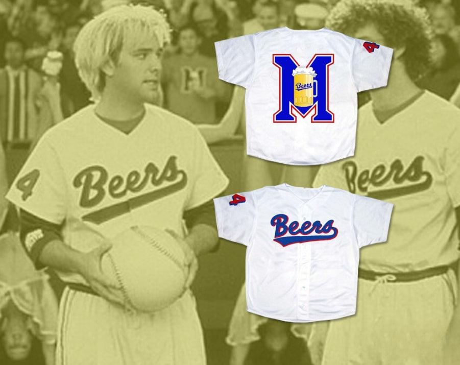 Custom Any Name Number BASEKETBALL TREY PARKER JOE COOPER 44 MILWAUKEE BEERS BASEBALL JERSEY Top Stitched S-6XL
